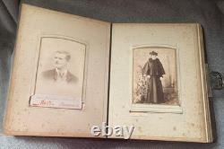 Antique Leather Photo Album 39 Photos, Glasgow, Dunedin, Christchurch New Zealand