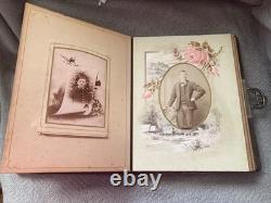 Antique Leather Photo Album 39 Photos, Glasgow, Dunedin, Christchurch New Zealand