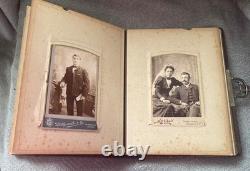 Antique Leather Photo Album 39 Photos, Glasgow, Dunedin, Christchurch New Zealand