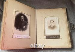 Antique Leather Photo Album 39 Photos, Glasgow, Dunedin, Christchurch New Zealand