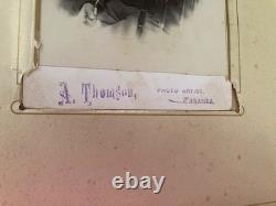 Antique Leather Photo Album 39 Photos, Glasgow, Dunedin, Christchurch New Zealand