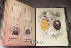 Antique Leather Photo Album 39 Photos, Glasgow, Dunedin, Christchurch New Zealand