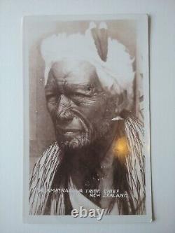 Antique Maori Chief Tatama Postcard Photo New Zealand Maori Warrior