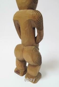 Antique Maori Tekoteko Ancestral Figure Handcarved Wooden Sculpture New Zealand