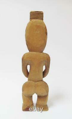 Antique Maori Tekoteko Ancestral Figure Handcarved Wooden Sculpture New Zealand