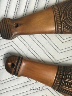 Antique New Zealand Maori PATAU War Battle Clubs-Hand Carved Paddles 1920 Mere
