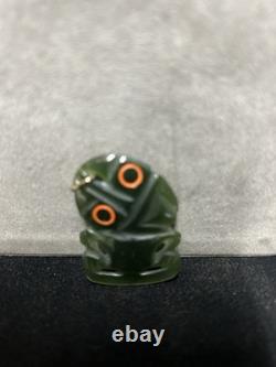 Antique New Zealand Pounamu Hei Tiki Pendant Maori Nephrite Jade Amulet