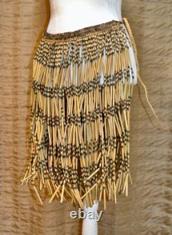Antique Vintage New Zealand Maori Piu Piu Ceremonial Skirt Flax Grass Hand Made