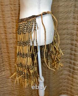 Antique Vintage New Zealand Maori Piu Piu Ceremonial Skirt Flax Grass Hand Made