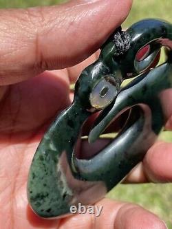 Arahura JADE New Zealand Greenstone Pounamu NEPHRITE Dean's BIG 2 TONE KOROPEPE