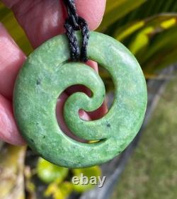 Arapo Whata Nz Kokopu Pounamu Greenstone Jade Maori Spiral Koru Necklace