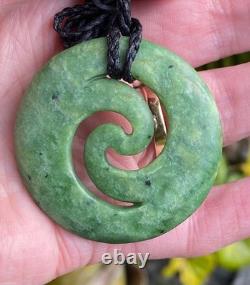 Arapo Whata Nz Kokopu Pounamu Greenstone Jade Maori Spiral Koru Necklace