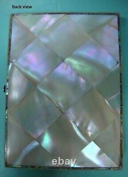 Art Deco Antique MOP Mother of pearl Paua shell inlay card Case purse holder