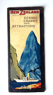 Art Deco Vintage 1930s Original Travel Guide New Zealand-Rare
