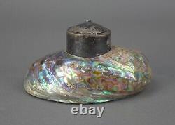 Ataahua New Zealand Vintage Sterling Silver And Paua Shell Inkwell