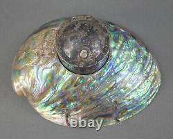 Ataahua New Zealand Vintage Sterling Silver And Paua Shell Inkwell