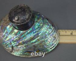 Ataahua New Zealand Vintage Sterling Silver And Paua Shell Inkwell