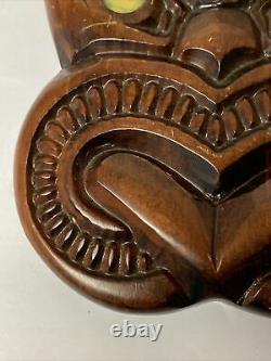 Authentic Maori Matai Wood Face Carving Auckland New Zealand Moko