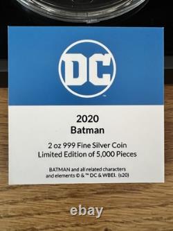 BATMAN 2020 2oz of 999 FINE SILVER NEW ZEALAND MINT, NIUE. MINTED ONLY 5000