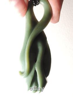 BLUE INANGA Jade Maori Pounamu Greenstone NEPHRITE IntricatelyCarved POD/TENDRIL