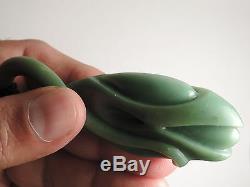 BLUE INANGA Jade Maori Pounamu Greenstone NEPHRITE IntricatelyCarved POD/TENDRIL