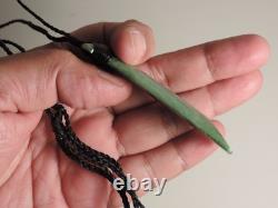BLUEishGREEN INANGA TOKI ADZE New Zealand Greenstone Maori Pounamu Jade Nephrite