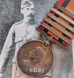 BOER WAR QUEENS SOUTH AFRICA MEDAL NEW ZEALAND 5th CONT JAMIESON RAIDER DEWAR