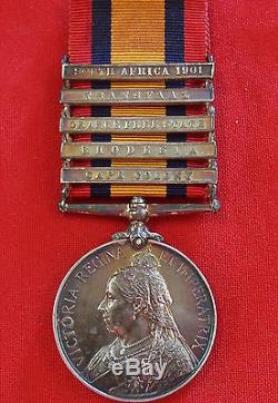 BOER WAR QUEENS SOUTH AFRICA MEDAL NEW ZEALAND 5th CONT JAMIESON RAIDER DEWAR