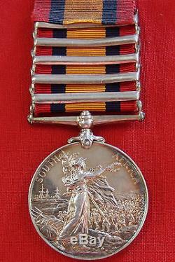 BOER WAR QUEENS SOUTH AFRICA MEDAL NEW ZEALAND 5th CONT JAMIESON RAIDER DEWAR