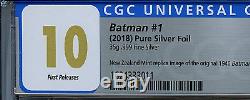 Batman #1 CGC 10.0 GEM Mint Silver Foil Batman 1st Release Amricons 2018