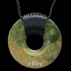 Bound Flower Jade Pi Disc By Nick Balme, Authentic New Zealand Art, Necklace WOW