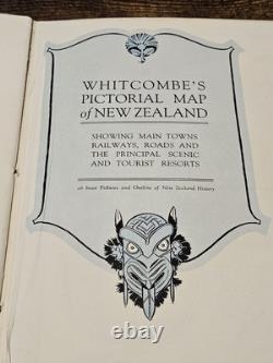 C1920 New Zealand Pictorial with Large Map 32 Pages Souvenir Tiki