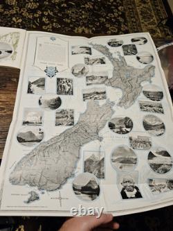 C1920 New Zealand Pictorial with Large Map 32 Pages Souvenir Tiki