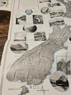 C1920 New Zealand Pictorial with Large Map 32 Pages Souvenir Tiki