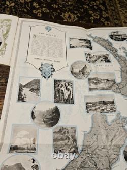 C1920 New Zealand Pictorial with Large Map 32 Pages Souvenir Tiki