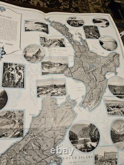 C1920 New Zealand Pictorial with Large Map 32 Pages Souvenir Tiki