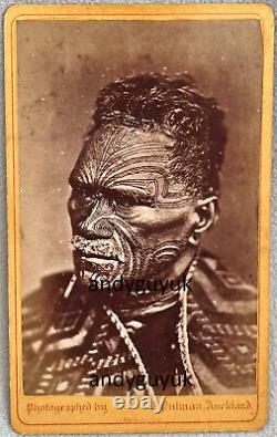 CDV Maori King Tawhiao New Zealand Tribe Tattoo Elizabeth Pulman Antique Photo