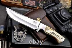 CFK Handmade AUS-8 Custom Vintage New Zealand Red Stag Antler Hunting Knife Set