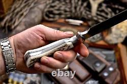 CFK Handmade D2 Custom ELK Scrimshaw New Zealand Red Stag Antler Hunting Knife