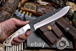 CFK Handmade D2 Custom New Zealand Red Stag Antler Hunting Skinner Sport Knife