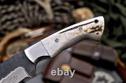 CFK Handmade D2 Custom New Zealand Red Stag Antler Hunting Skinner Sport Knife
