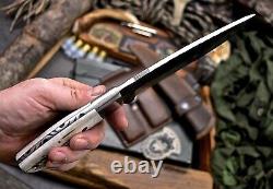 CFK Handmade D2 Custom New Zealand Red Stag Antler Hunting Skinner Sport Knife