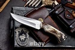 CFK Handmade DC53 Custom NEW ZEALAND RED CROWN STAG Hunting Skinner Knife Set A