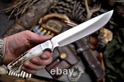 CFK Handmade DC53 Custom New Zealand Red Stag Antler Hunting Skinner Knife