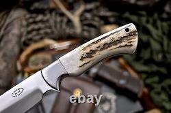 CFK Handmade DC53 Custom New Zealand Red Stag Antler Hunting Skinner Knife