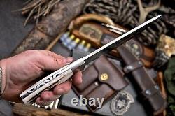 CFK Handmade DC53 Custom New Zealand Red Stag Antler Hunting Skinner Knife