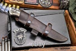 CFK Handmade DC53 Custom New Zealand Red Stag Antler Hunting Skinner Knife