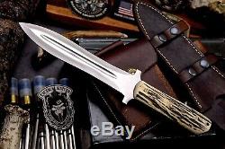 CFK Handmade VG10 Custom NEW ZEALAND RED STAG Viking Combat Dagger Pugio Knife