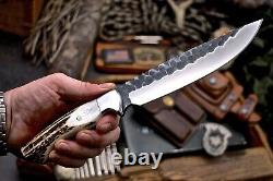 CFK Handmade VG10 Custom New Zealand Red Stag Antler Hunting Skinner Knife Set