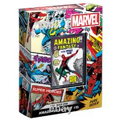 COMIX Marvel Amazing Fantasy #15 1oz Pure Silver Coin Spiderman NZMint
